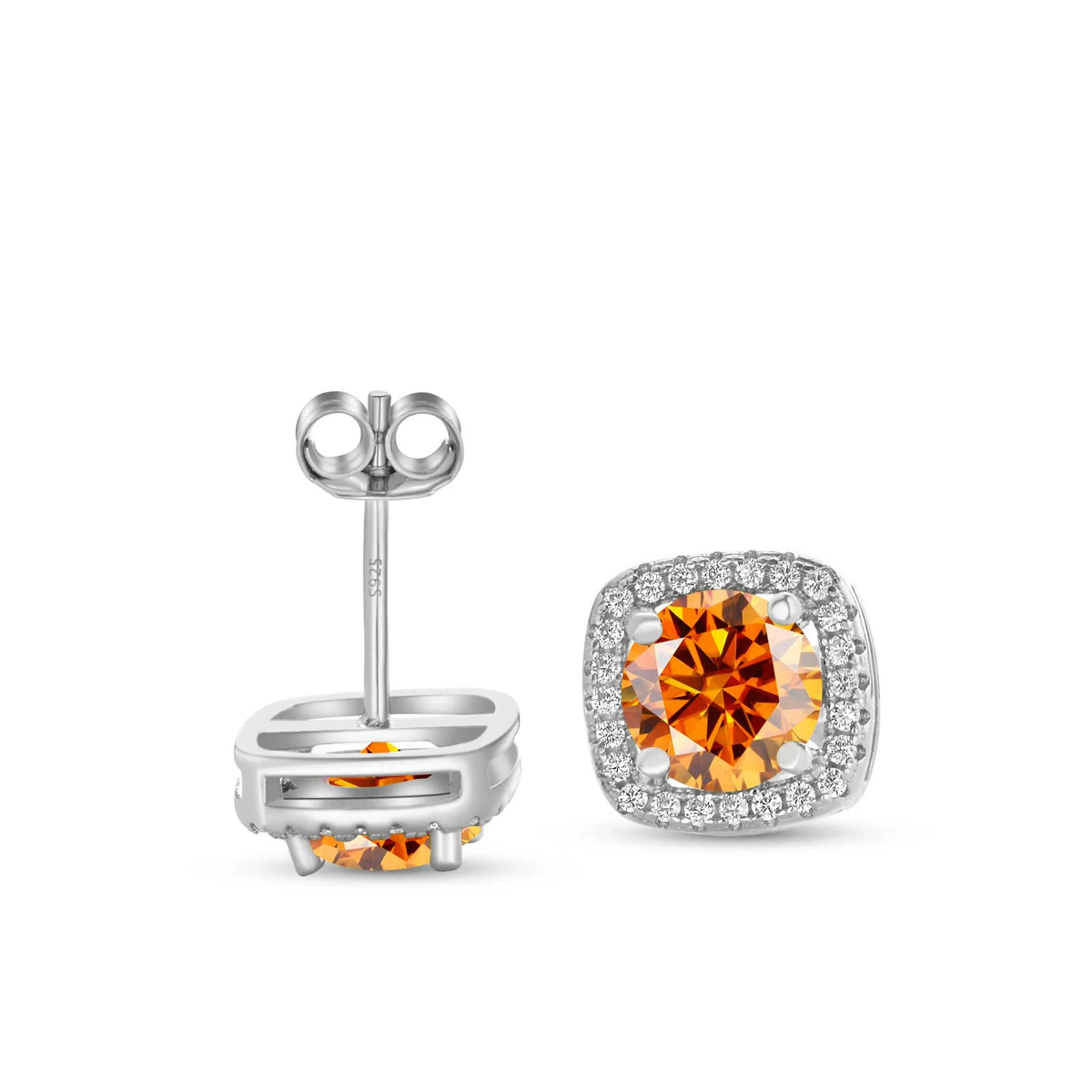 Moissanite Stud Earrings 0.5-1.0CT Multi 925 Sterling Silver 18K Plated Gift