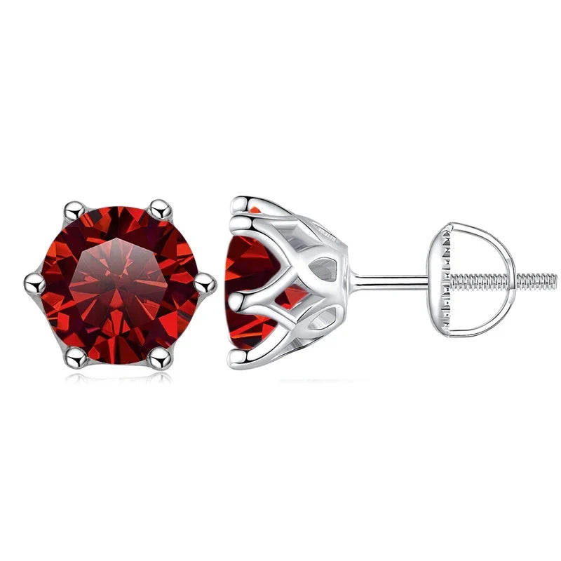 Moissanite Stud Earrings 0.5-2CT Screw Back S925 Sterling Silver 18K Plated