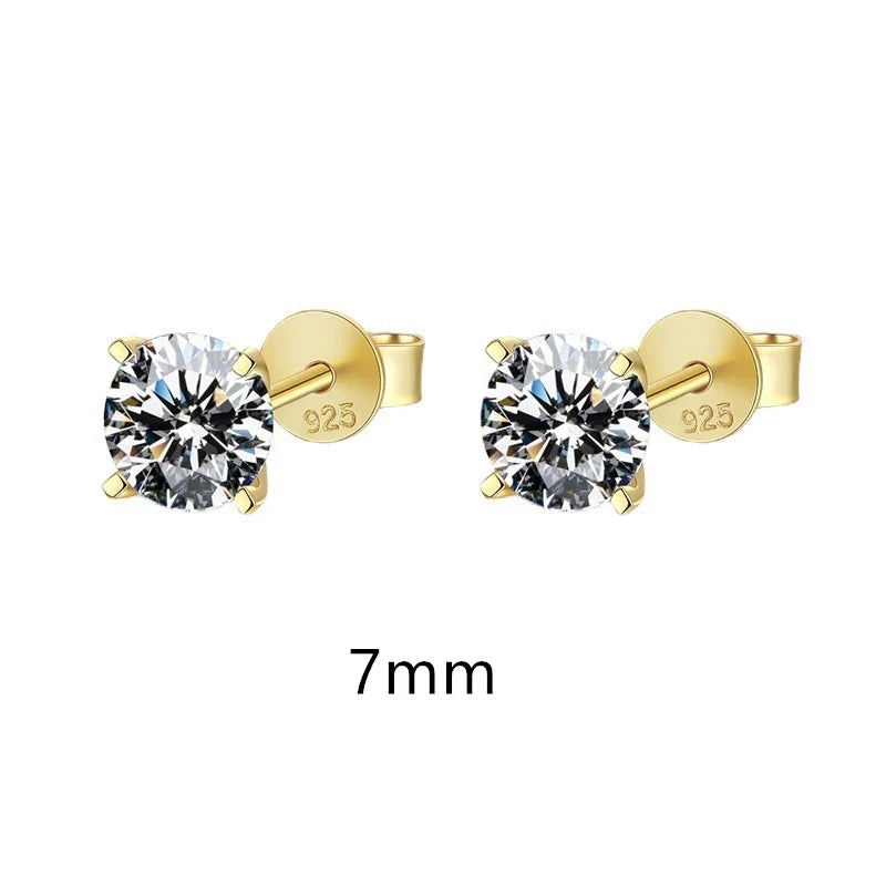 Moissanite 0.25-1.2 Carat D Color 925 Sterling Silver Stud Earrings Women