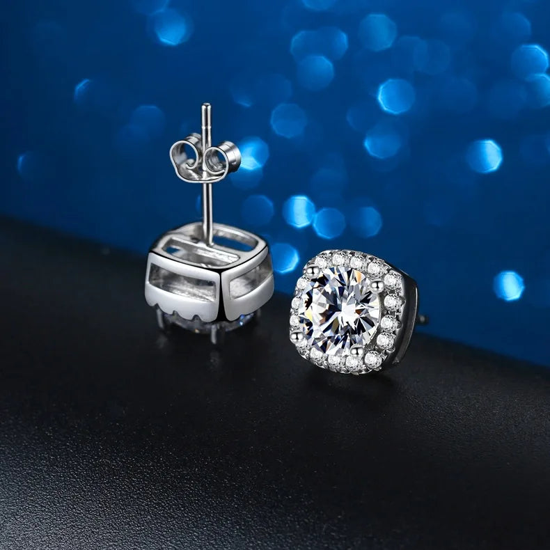 Moissanite Stud Earrings 0.5-1.0CT Multi 925 Sterling Silver 18K Plated Gift