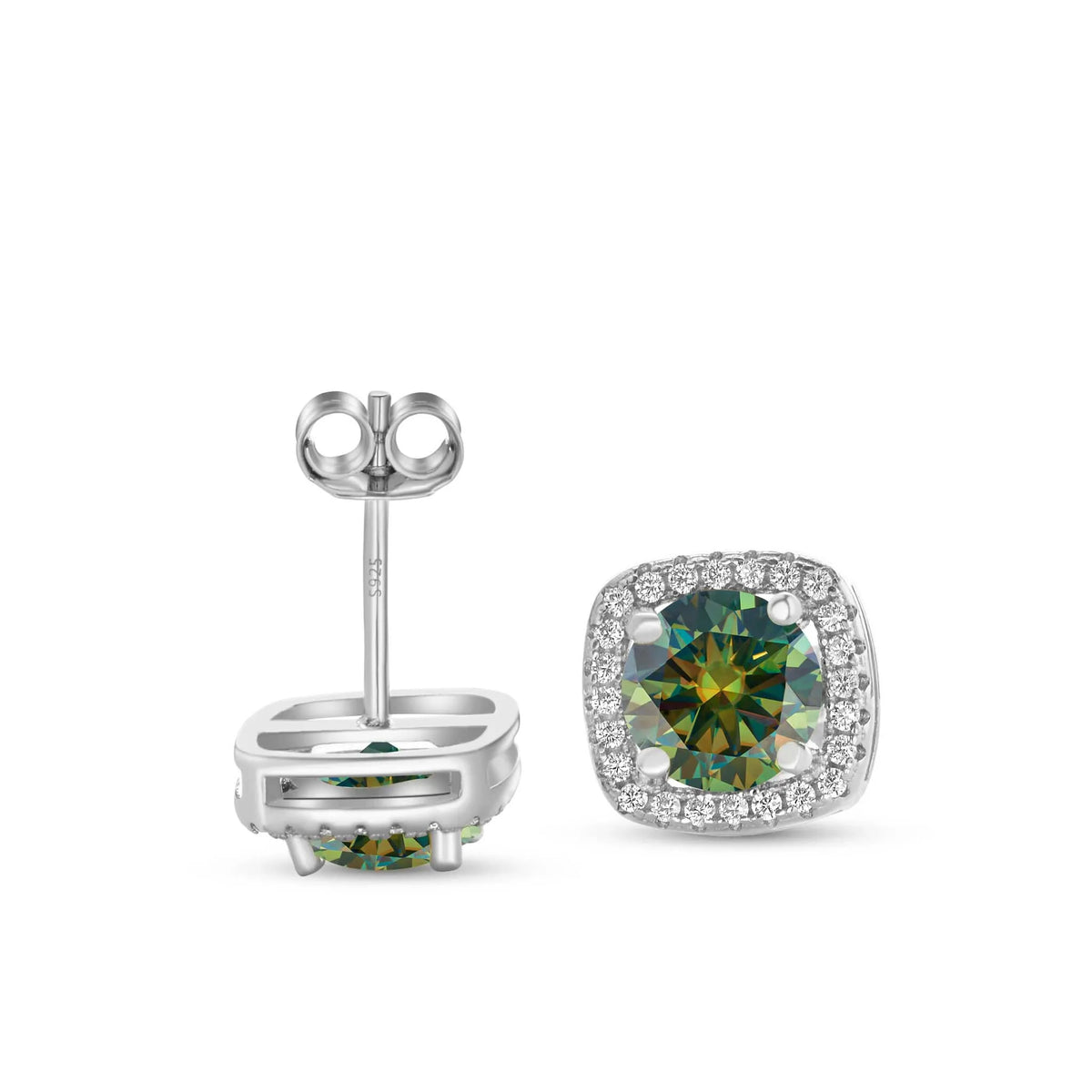 Moissanite Stud Earrings 0.5-1.0CT Multi 925 Sterling Silver 18K Plated Gift