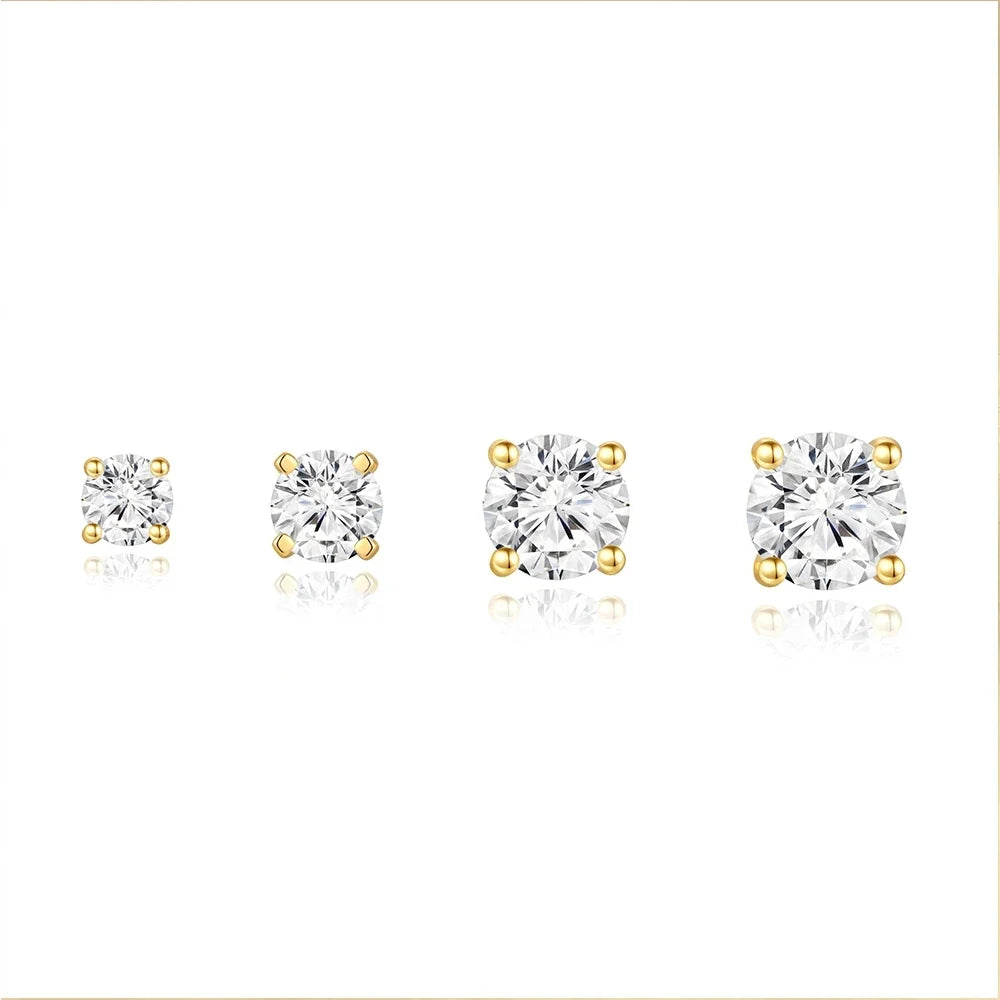 Moissanite 0.25-1.2 Carat D Color 925 Sterling Silver Stud Earrings Women