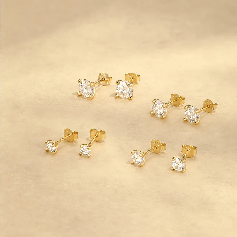 Moissanite 0.25-1.2 Carat D Color 925 Sterling Silver Stud Earrings Women