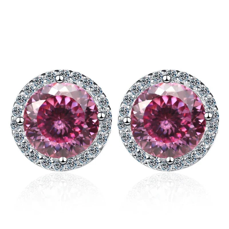 Moissanite Stud Earrings 0.8ct D Color 925 Sterling Silver 18K White Gold