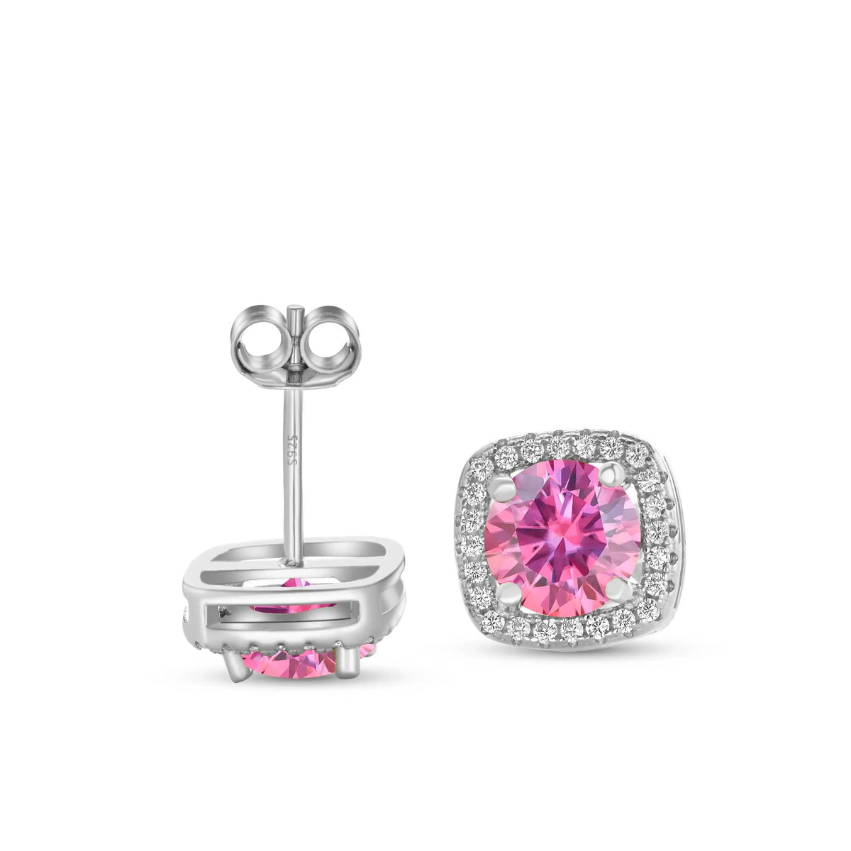 Moissanite Stud Earrings 0.5-1.0CT Multi 925 Sterling Silver 18K Plated Gift