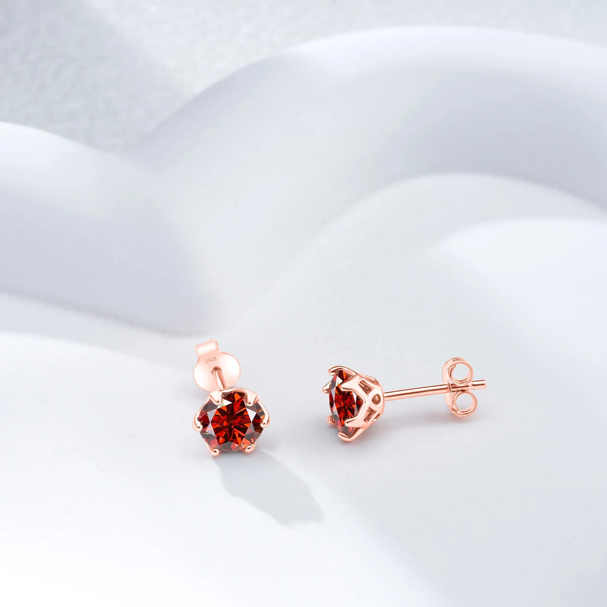 Moissanite Stud Earrings 0.5-2 CT 925 Sterling Silver Rose Gold Plated Gift