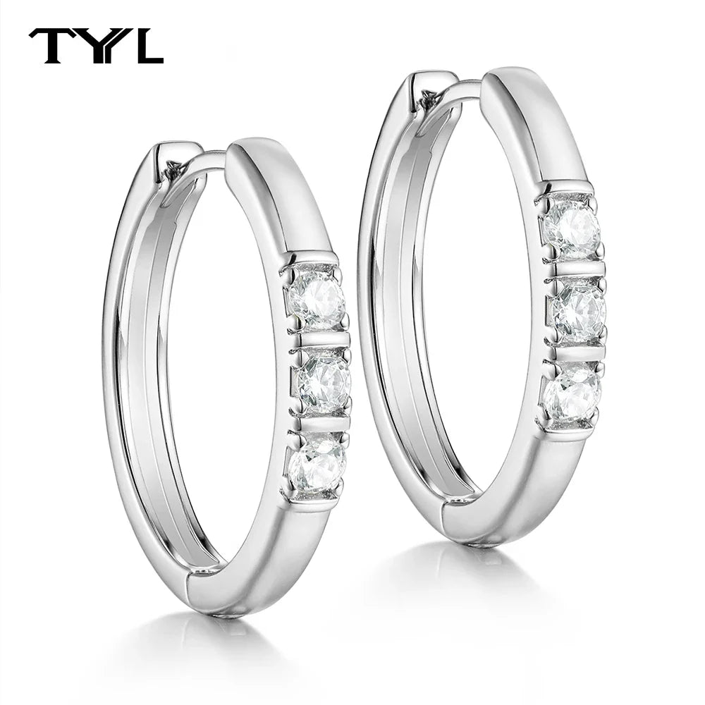 Moissanite VVS1 Drop Earrings 18K Gold Plated 925 Sterling Round Pear Square