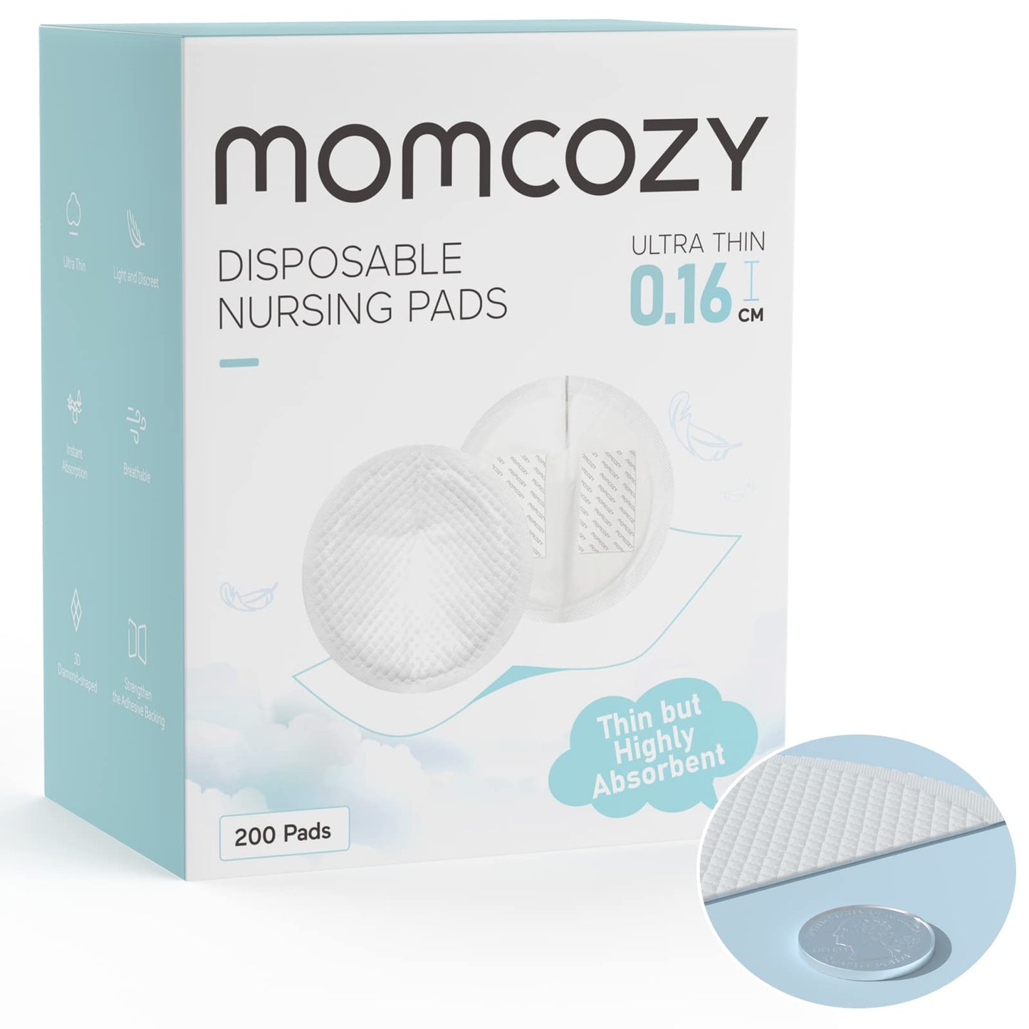 Momcozy Ultra-Thin Disposable Nursing Pads |  200 Count - # BAGE21410003