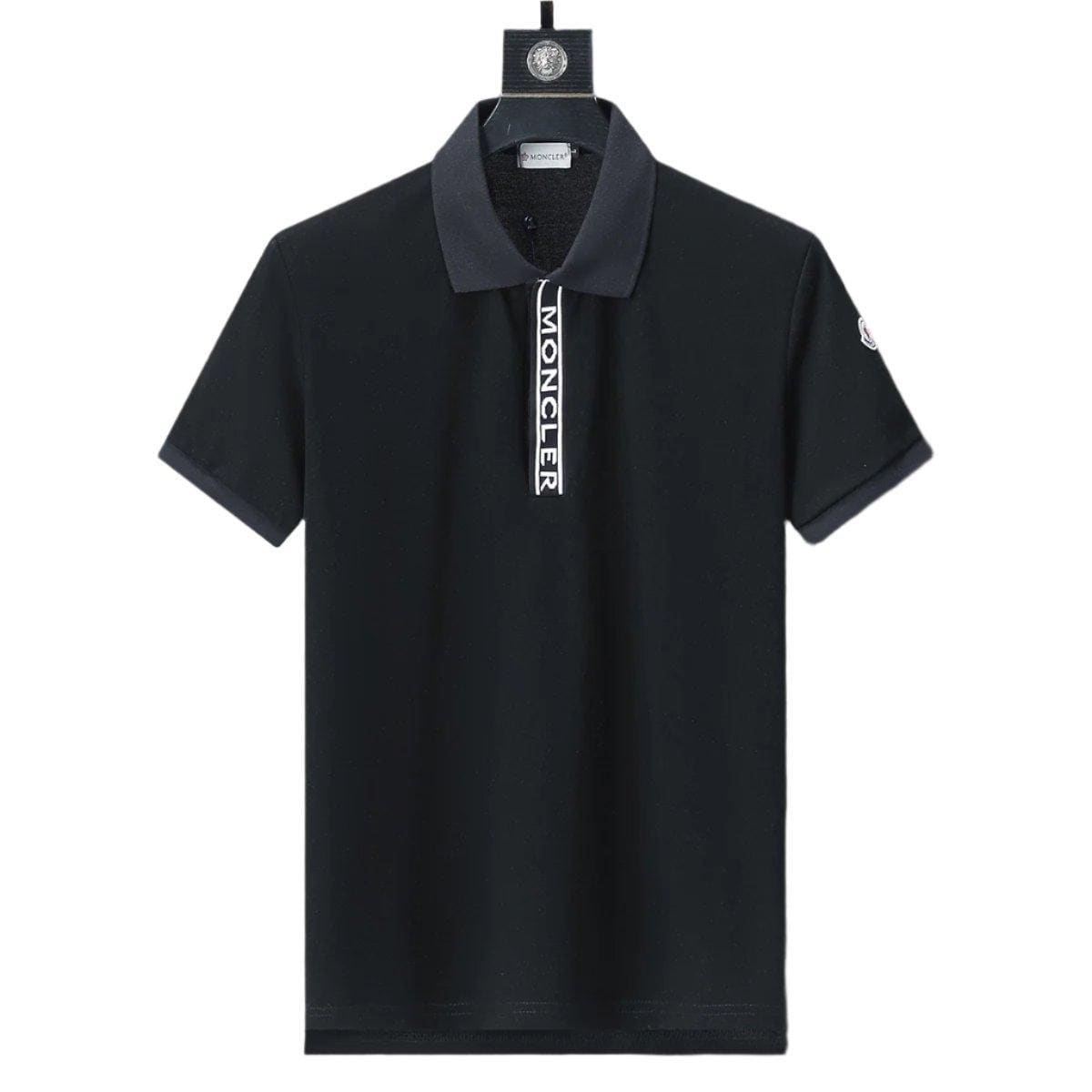 Moncler Black T-Shirt with Collar