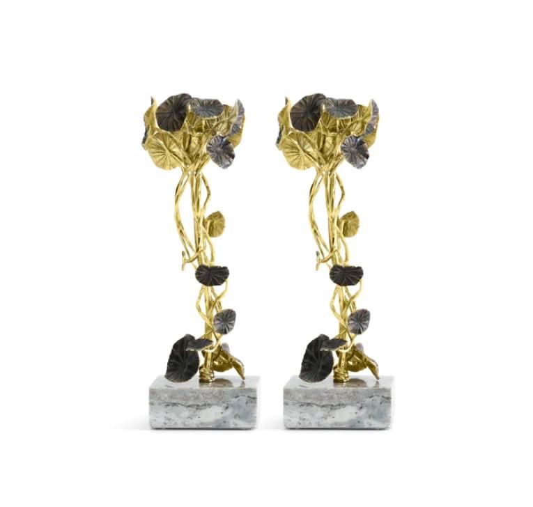 Michael Aram Monet's Garden Golden Sunset Candleholders