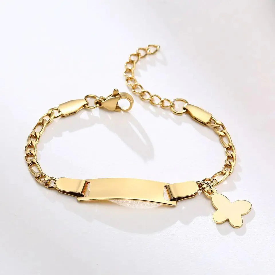 Gold Butterfly Charm Bracelet for Kids