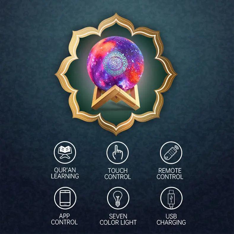MR033 Color Moon Light Bluetooth Quran Speaker, QB512 Smart App Control Night Light