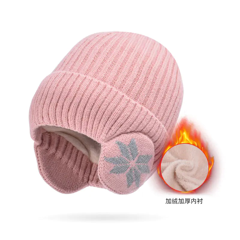 Winter Knit Beanie with Ear Protection for Men and Women