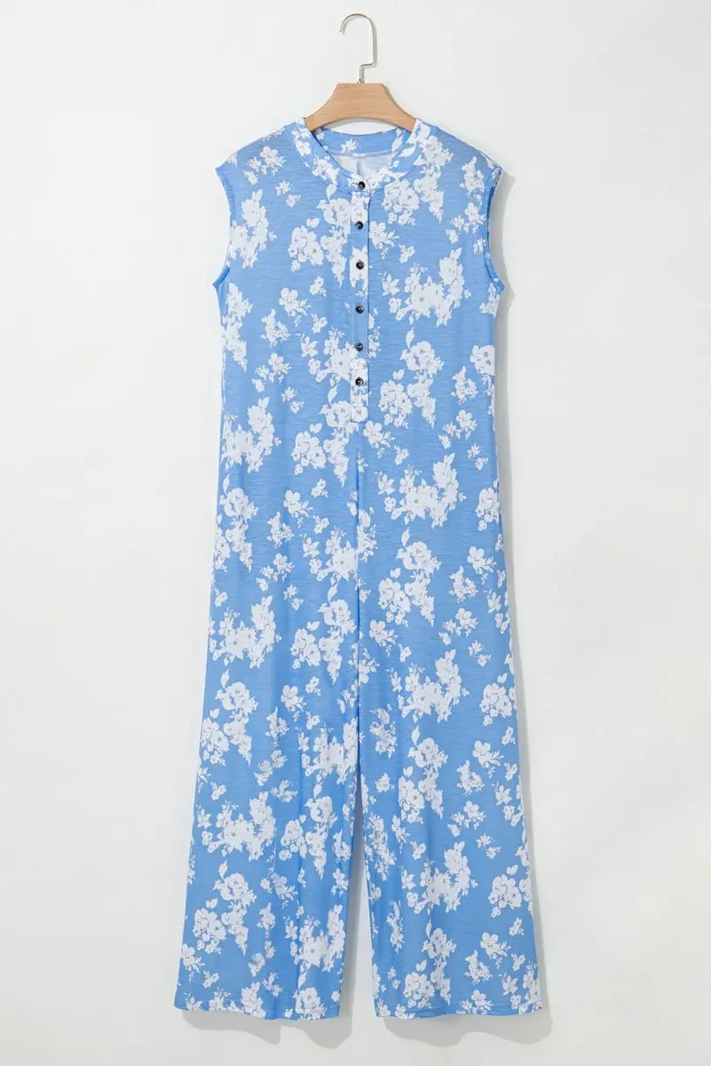 Dresses Love Salve Floral Jumpsuit Women's Casual Wide Leg Romper - Relaxed Fit, Stylish