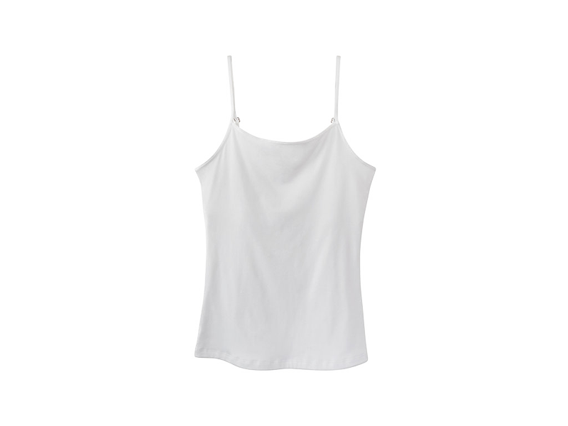 Top de tirantes sostenible Maia de punto de jersey, blanco