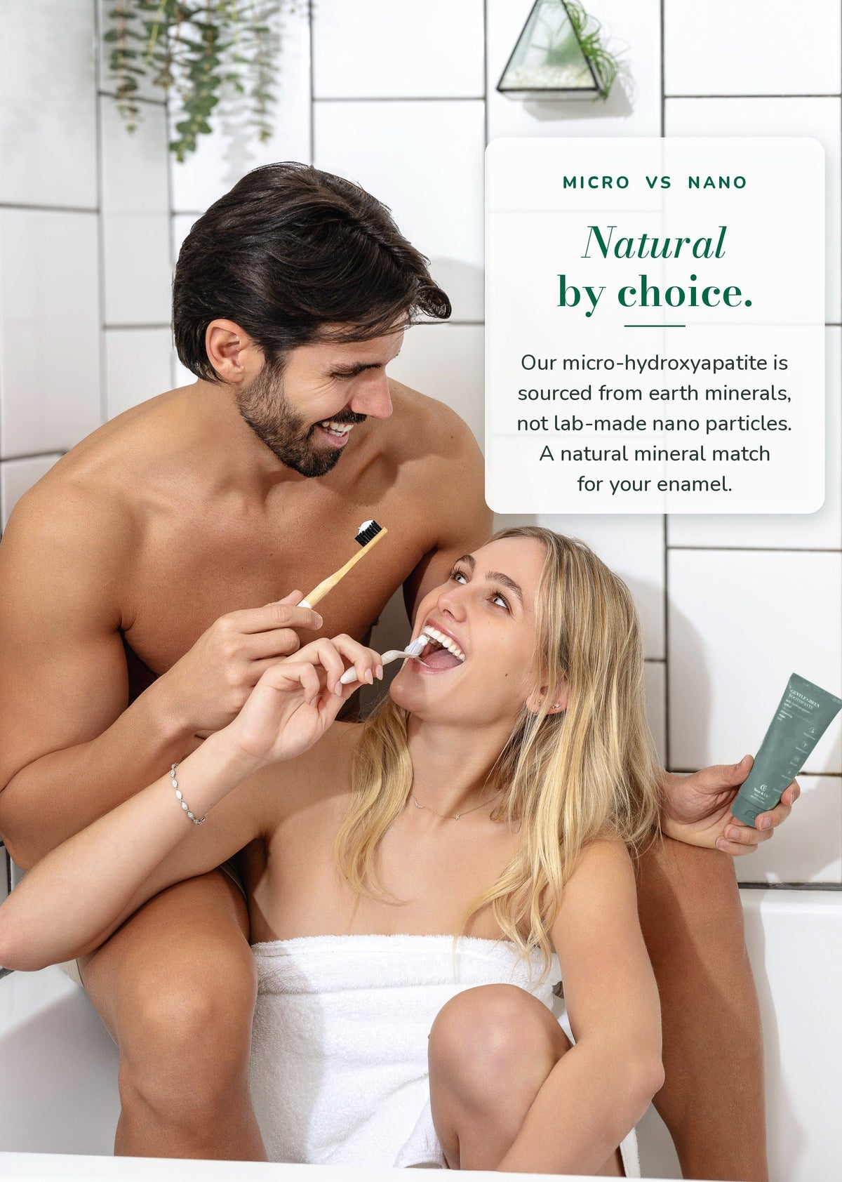 Gentle Green™ Pasta Dental Sensible con Hidroxiapatita y B12 (Sin Flúor, Soporte Natural para el Esmalte y Alivio para Dientes Sensibles)