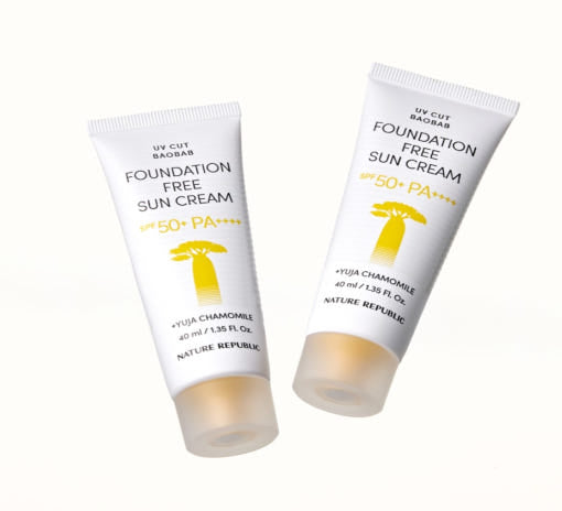 [NATURE REPUBLIC] UV CUT BAOBAB Foundation Free Sun Cream SPF50+ PA++++ 40ml+40ml