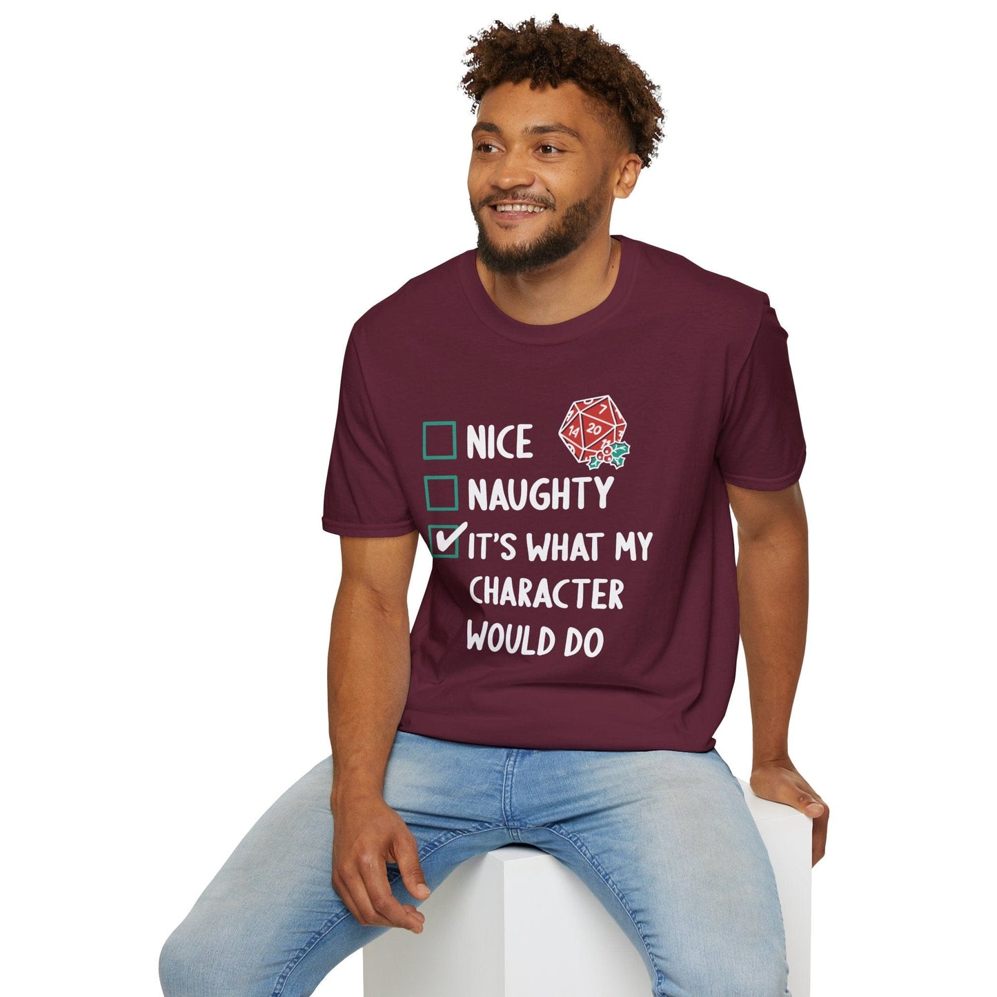 Naughty & Nice Christmas DnD T-Shirt