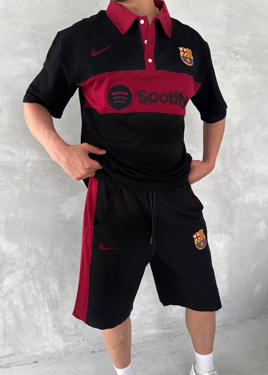 Conjunto de Polo y Pantalón Corto Blaugrana Spirit para Hombre – Estilo Moderno de Fútbol
