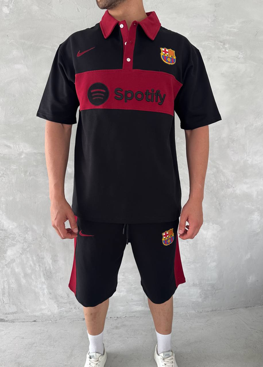 Conjunto de Polo y Pantalón Corto Blaugrana Spirit para Hombre – Estilo Moderno de Fútbol