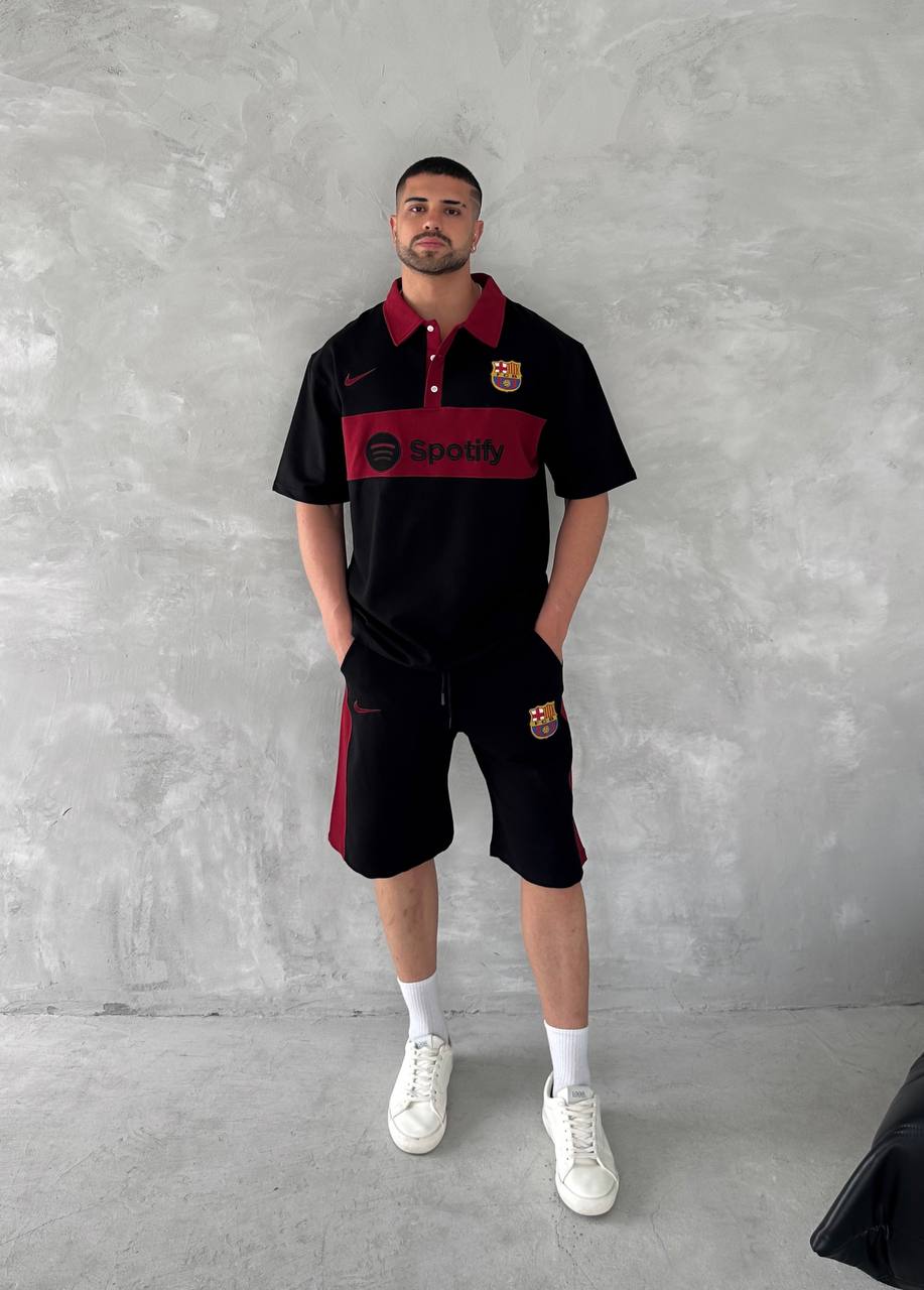 Conjunto de Polo y Pantalón Corto Blaugrana Spirit para Hombre – Estilo Moderno de Fútbol