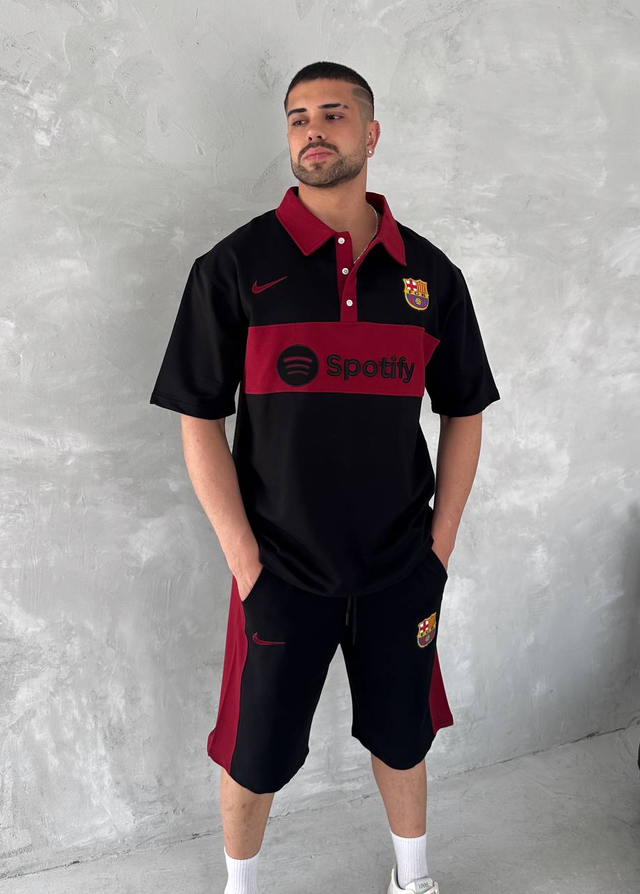 Conjunto de Polo y Pantalón Corto Blaugrana Spirit para Hombre – Estilo Moderno de Fútbol