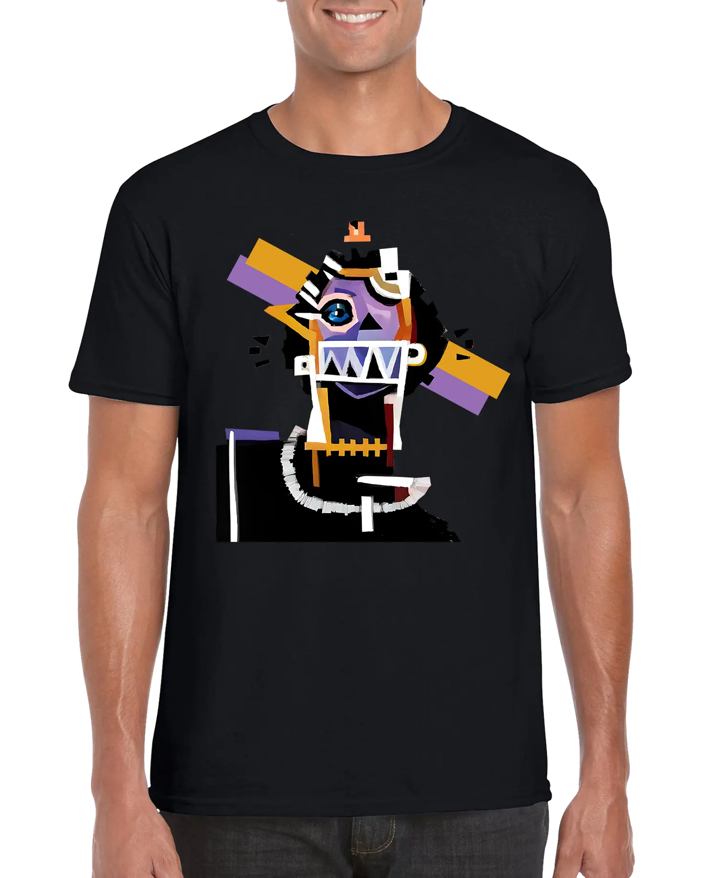 Camiseta unisex de hombre con estampado de arte neocubista