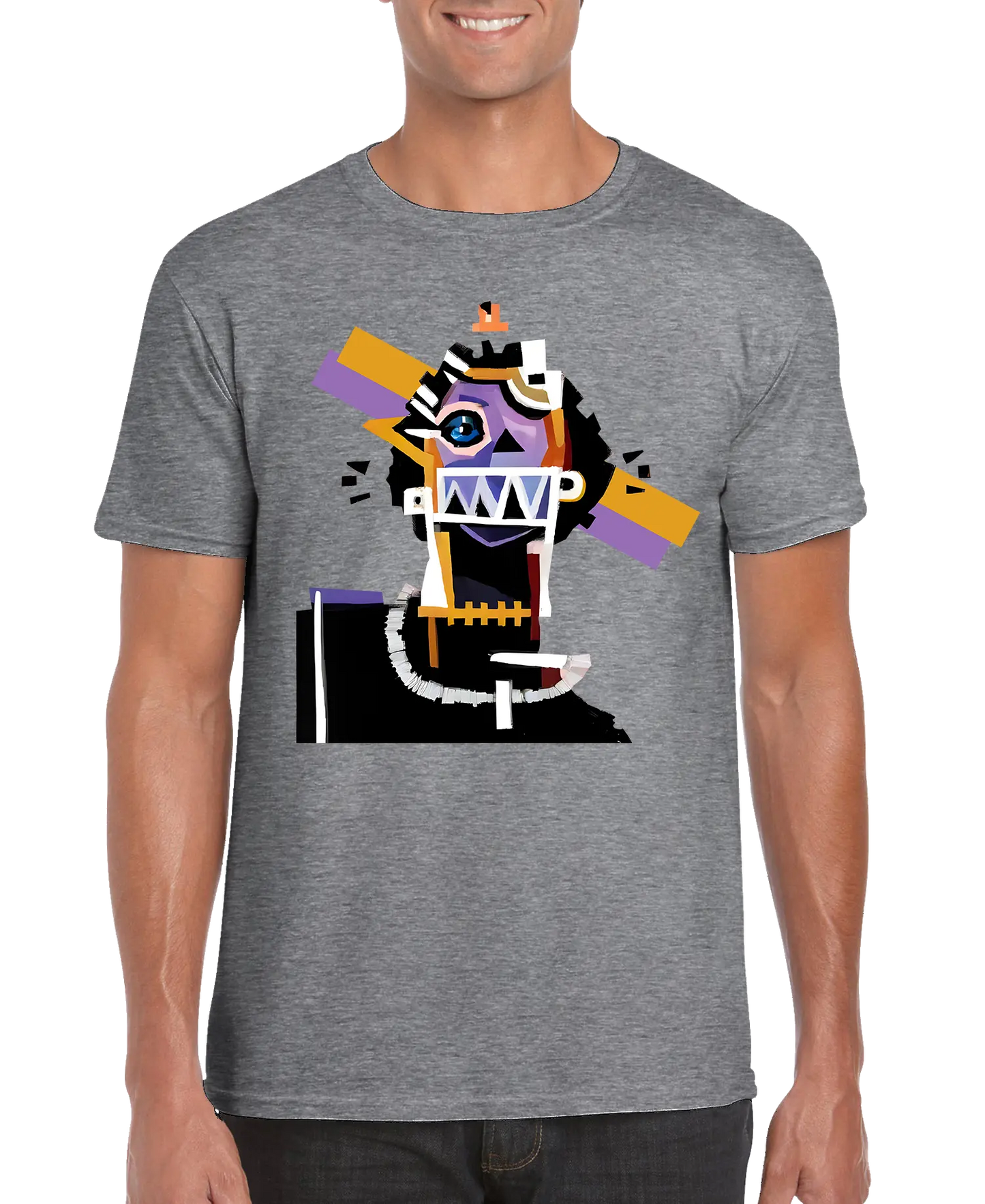 Camiseta unisex de hombre con estampado de arte neocubista