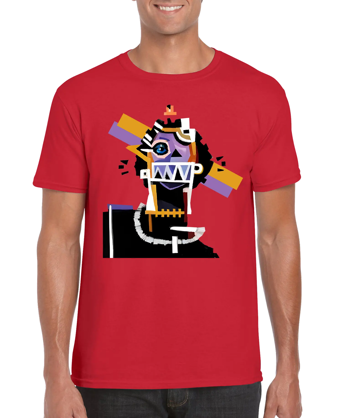 Camiseta unisex de hombre con estampado de arte neocubista