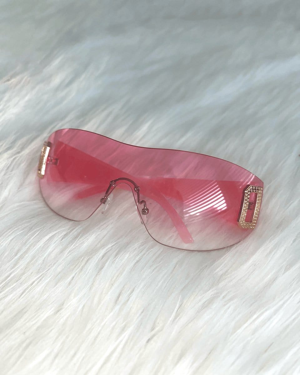 Gafas de sol de escudo rosa neón