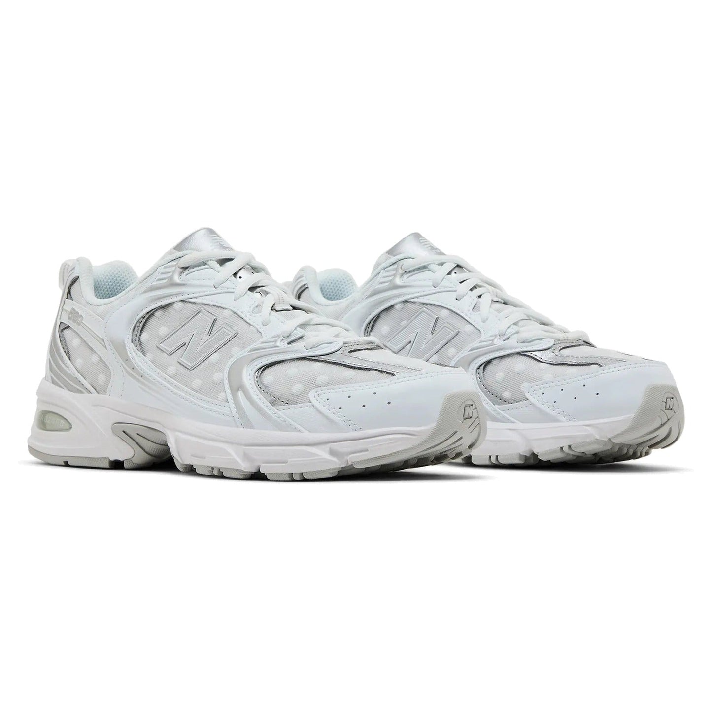New Balance 530 White Silver Metallic Polka Dots