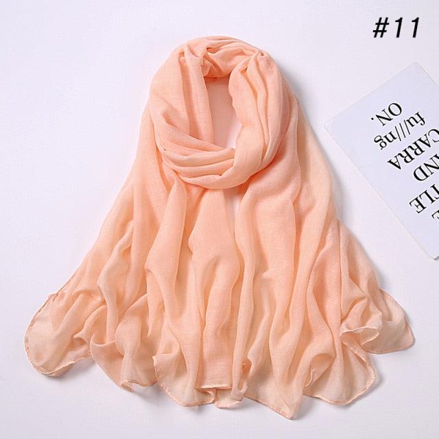 New Fashion Soft Cotton Elegant Viscose Scarf Ladies Scarf Shawls Lightweight Elegant Wraps  Muslim Hijab scarf scarves For Women