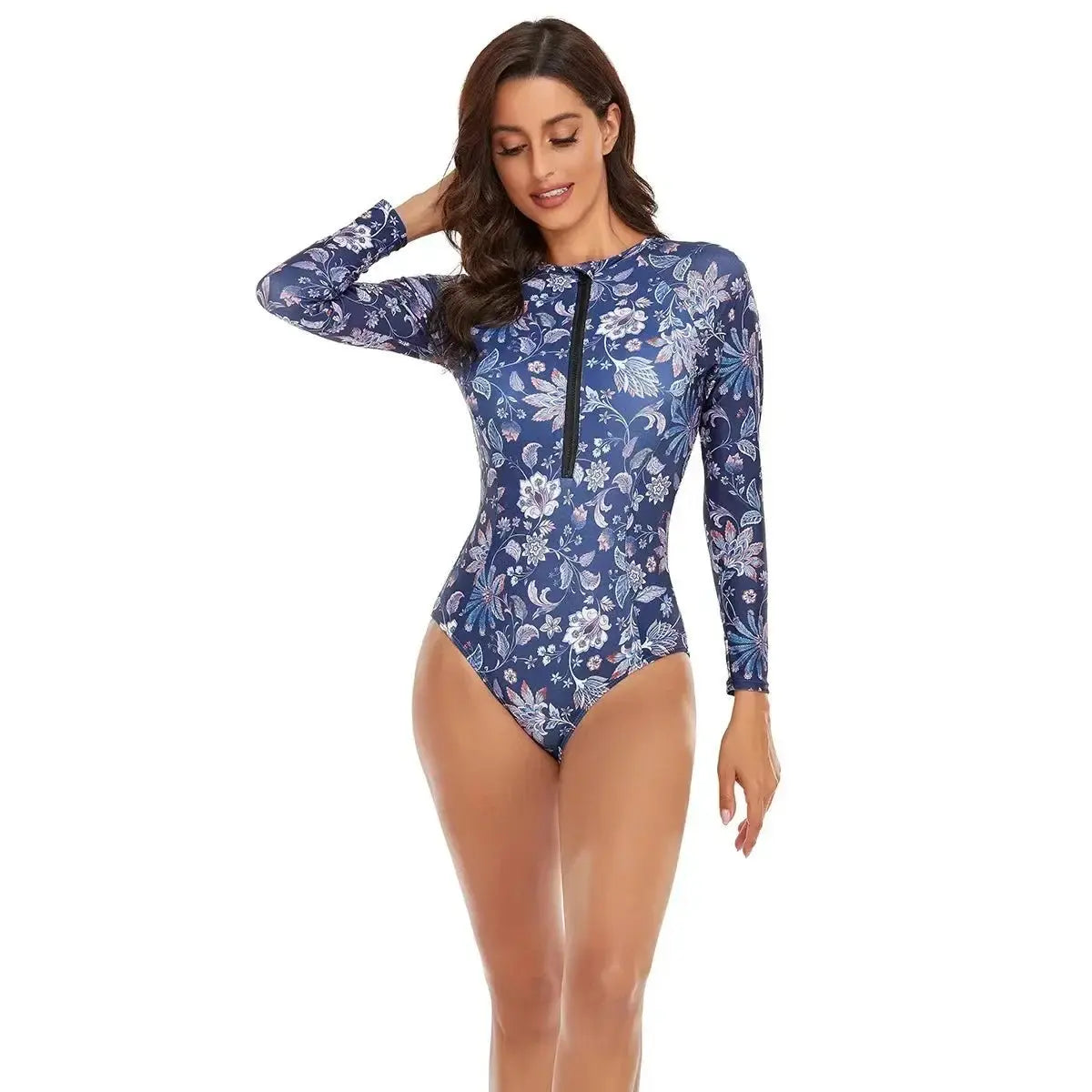 Accessories Love Salve Printed Swimsuit Women's Surfing One Piece - Long Sleeve Coverage