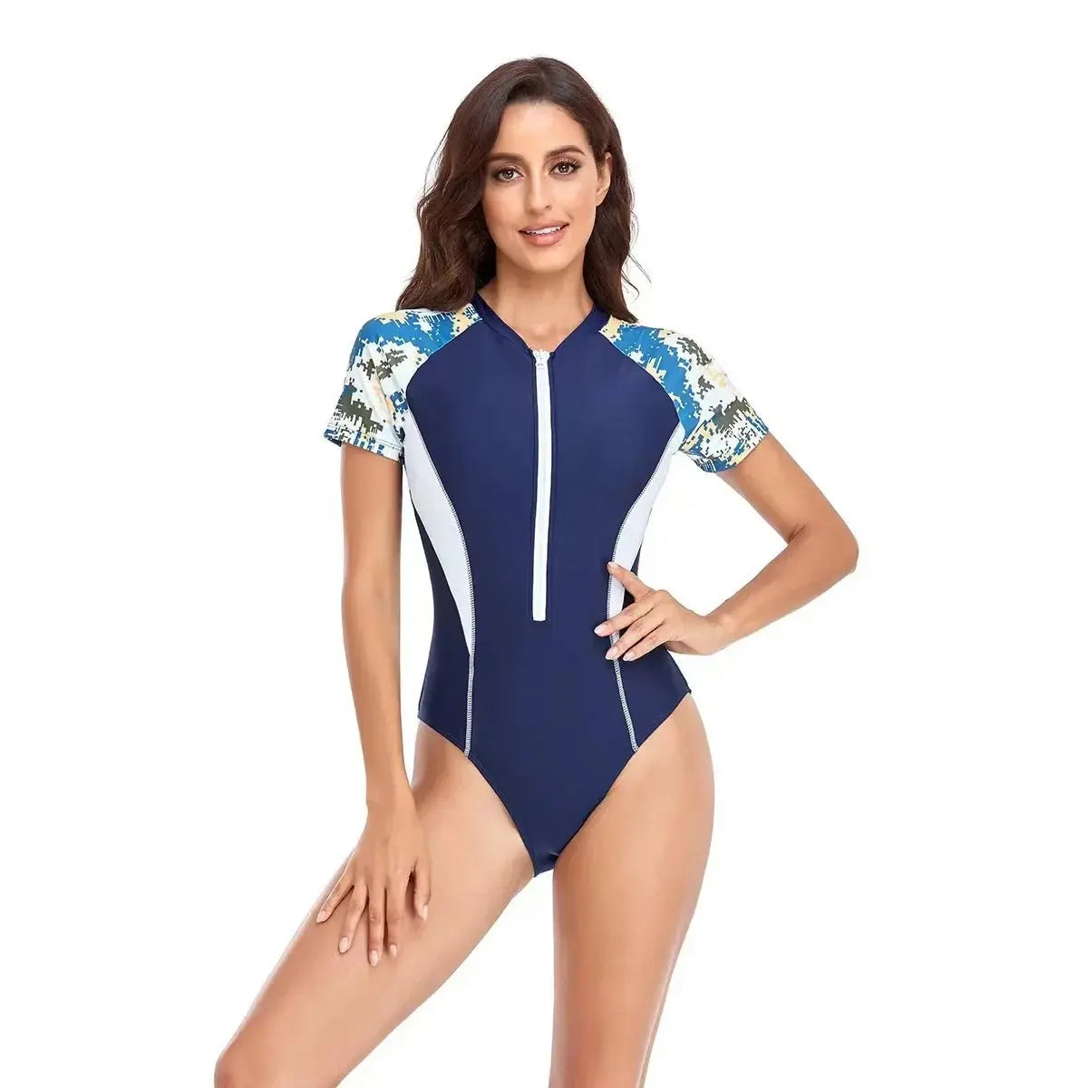 Accessories Love Salve Printed Swimsuit Women's Surfing One Piece - Long Sleeve Coverage
