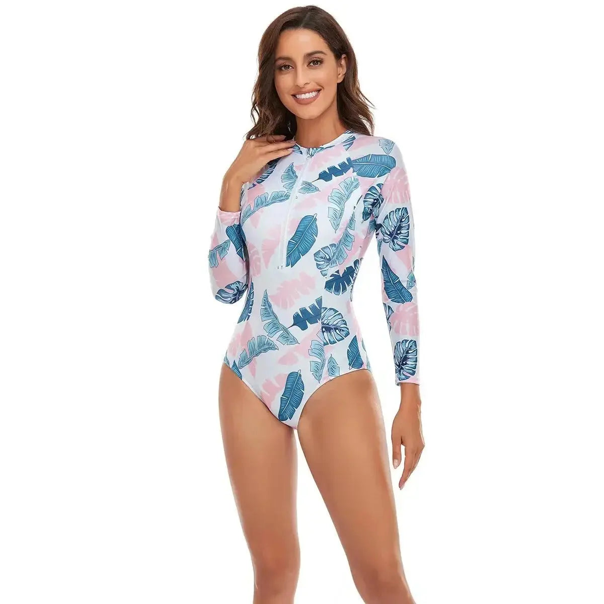 Accessories Love Salve Printed Swimsuit Women's Surfing One Piece - Long Sleeve Coverage