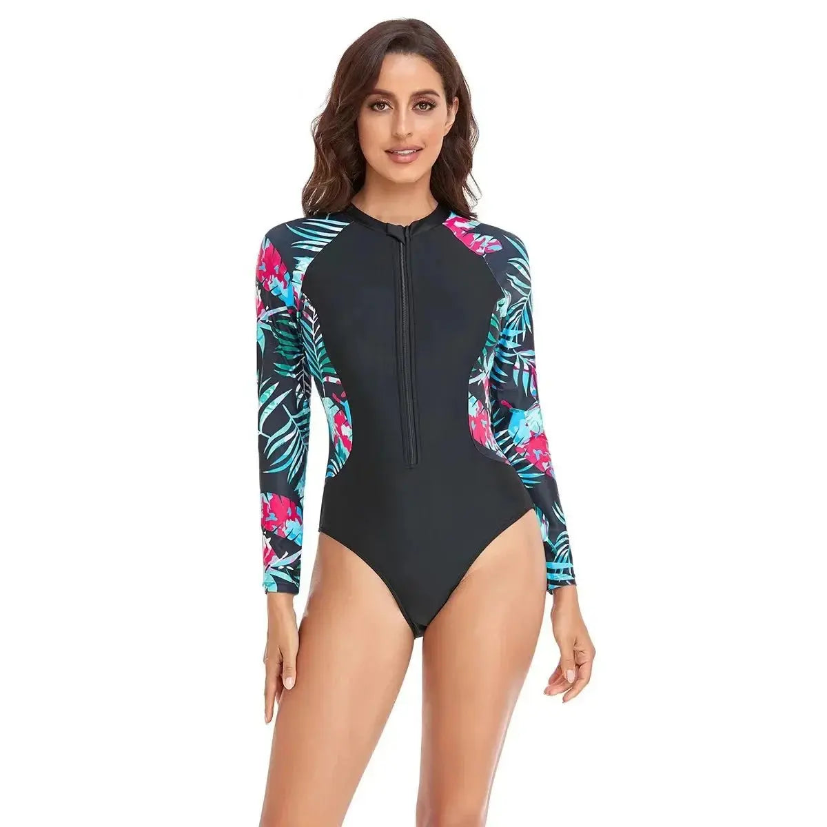 Accessories Love Salve Printed Swimsuit Women's Surfing One Piece - Long Sleeve Coverage