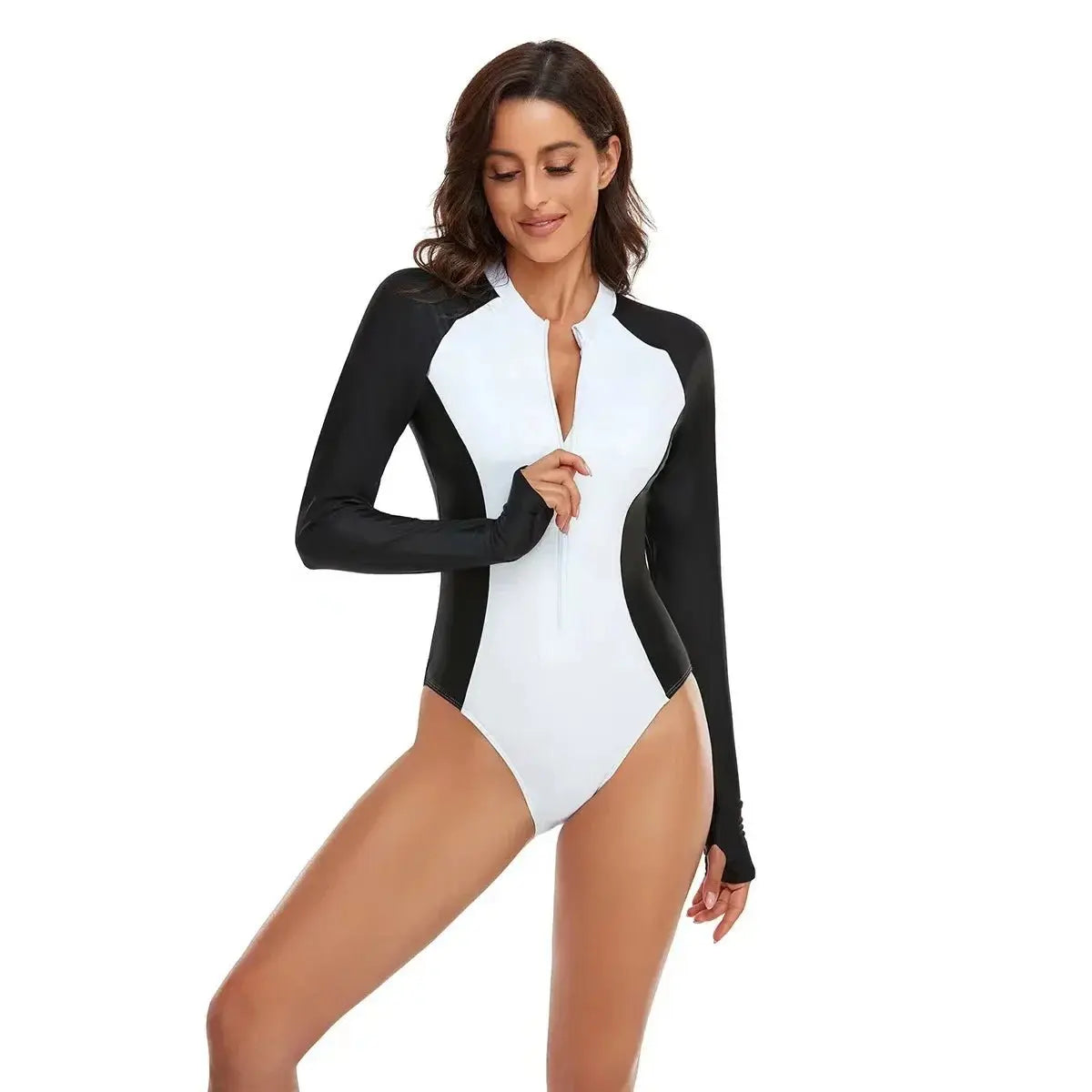 Accessories Love Salve Printed Swimsuit Women's Surfing One Piece - Long Sleeve Coverage