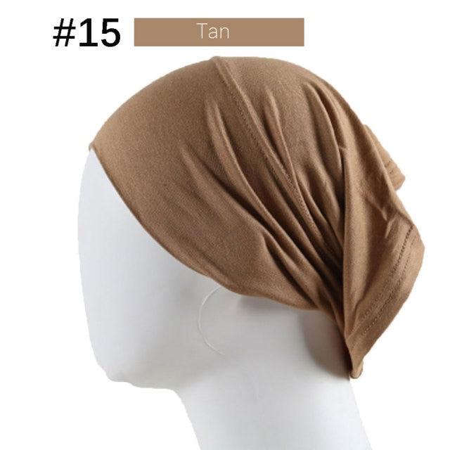 New Winter Autumn Soft Solid Color Inner Hijab  Cap Lightweight Muslim Turban Elegant Hijab Caps Hat Islam Under Scarf  Undercap Bonnet Color Soft Jersey Stretch Hijab's Tube Cap Hat Hijab Bonnet Muslim Women Scarf Turbans Head For Women