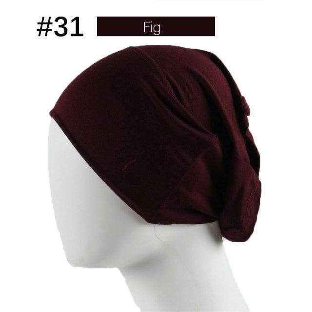 New Winter Autumn Soft Solid Color Inner Hijab  Cap Lightweight Muslim Turban Elegant Hijab Caps Hat Islam Under Scarf  Undercap Bonnet Color Soft Jersey Stretch Hijab's Tube Cap Hat Hijab Bonnet Muslim Women Scarf Turbans Head For Women