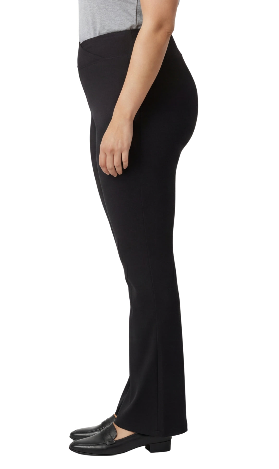 Leggings acampanados de algodón elástico para mujer con cintura cruzada