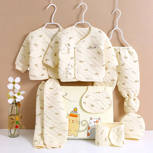 Newborn Cotton Baby Gift Set - 7 Piece Winter Outfit - # BANB11110002