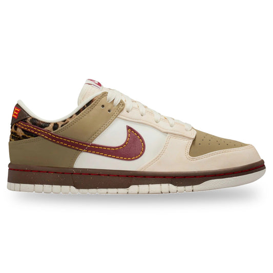 Nike Dunk Low Retro Khaki Team Red Pearl White Leopard (Women's)
