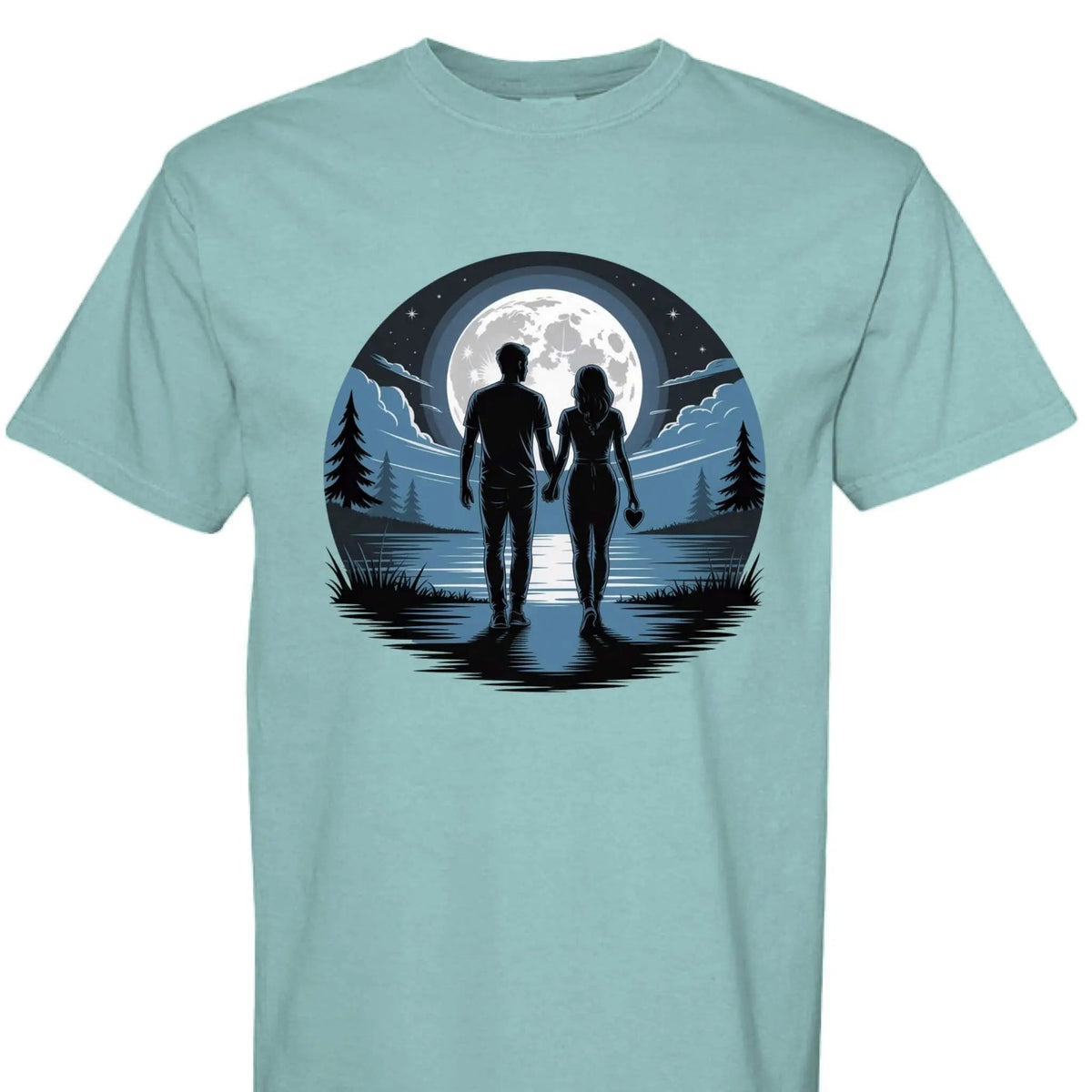 Nighttime Stroll Under Moonlight Romance