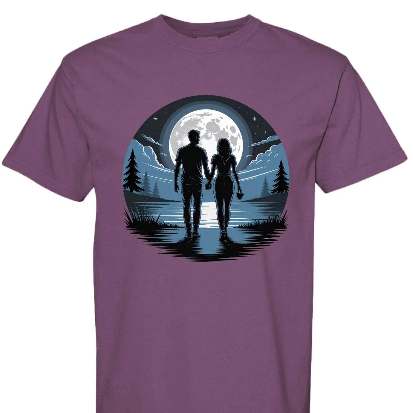 Nighttime Stroll Under Moonlight Romance