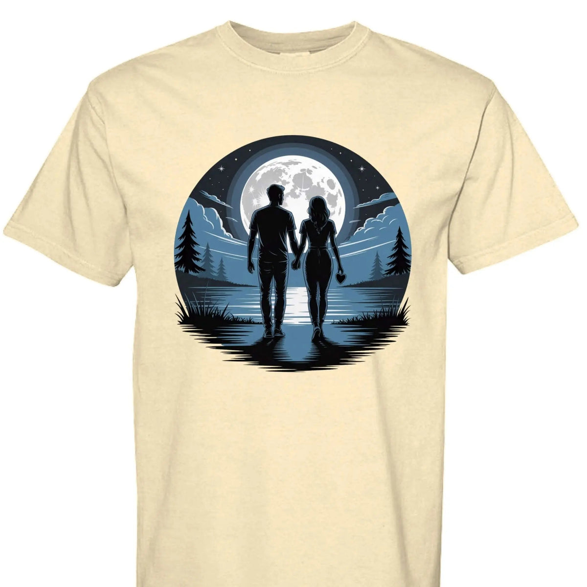 Nighttime Stroll Under Moonlight Romance