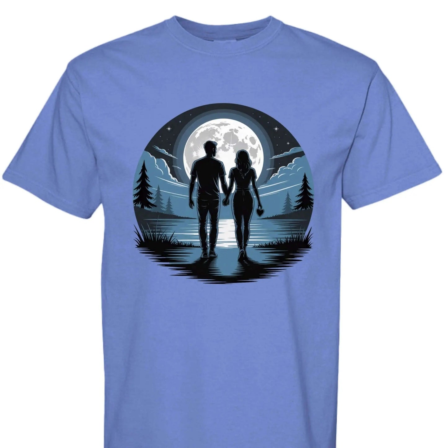 Nighttime Stroll Under Moonlight Romance