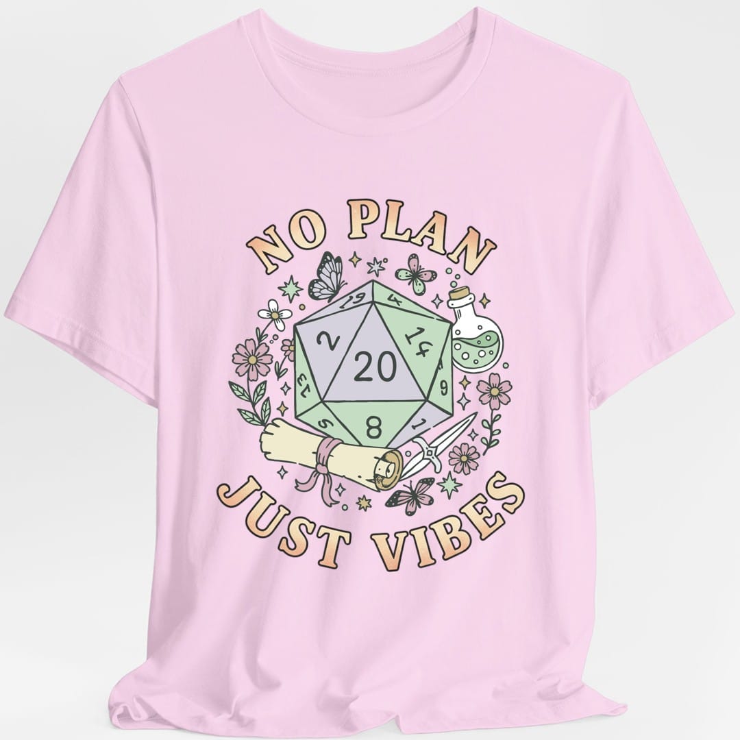 Camiseta de Calabozos y Dragones "Sin Plan, Solo Vibras"