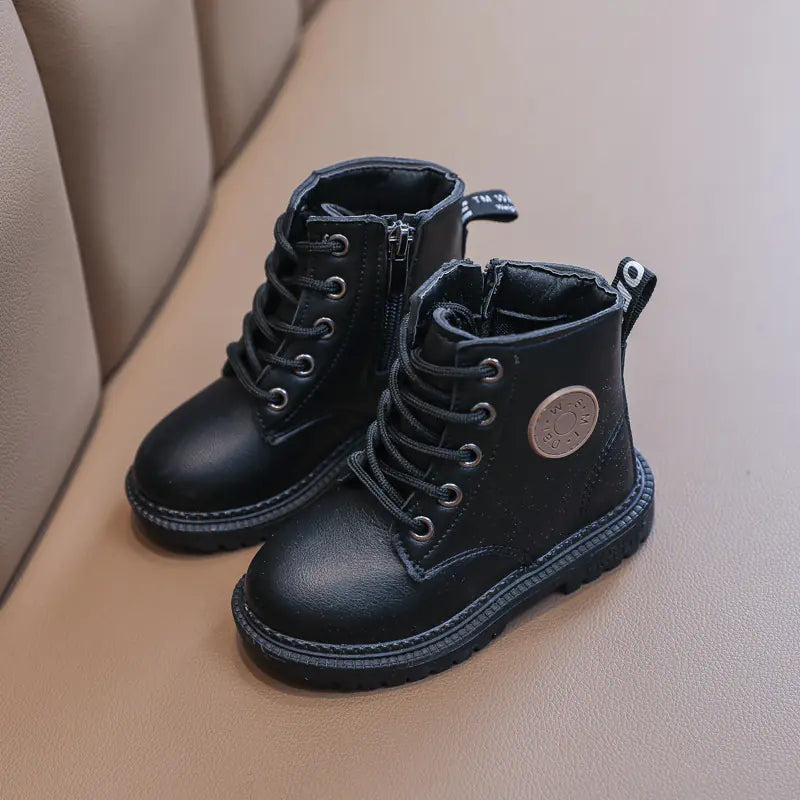 Fashionable Leather Winter Boots for Toddler Girls