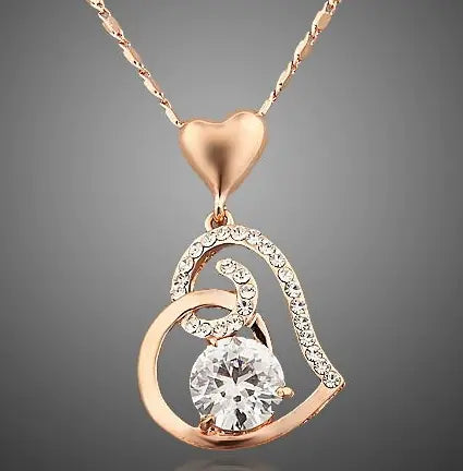 Colgante en Forma de Corazón con Circonita Austríaca
