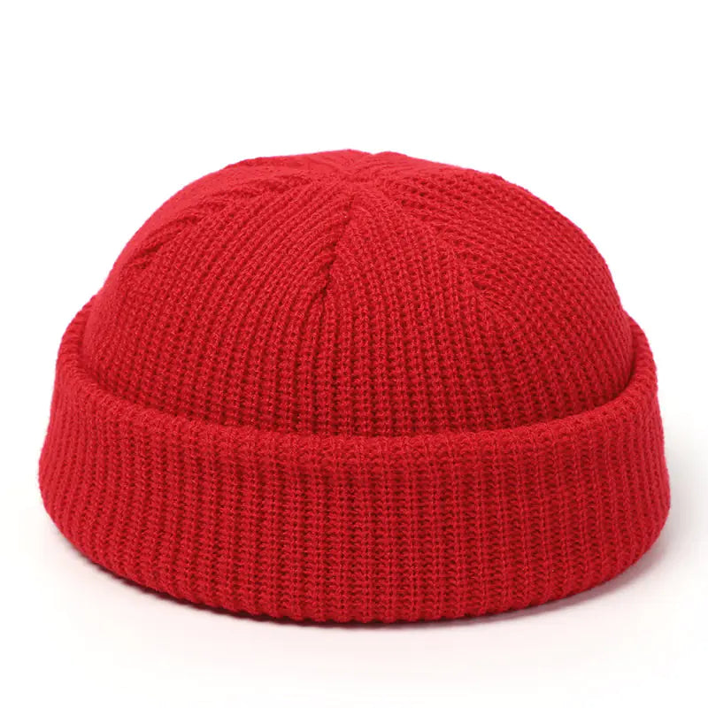 Plain Color Knit Beanie for Men and Women Winter